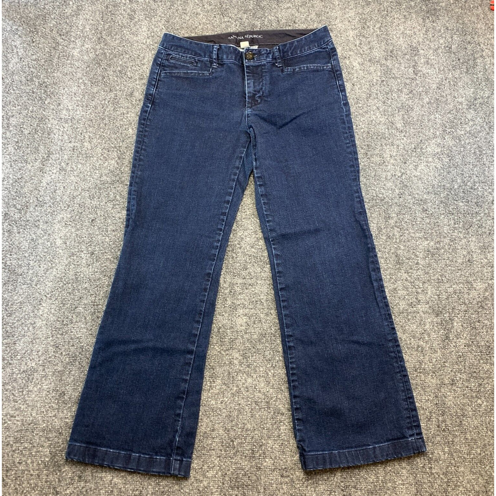 Banana Republic Womens Trouser Bootcut Dark Wash Jeans 28 Blue Preppy Y2k 90s